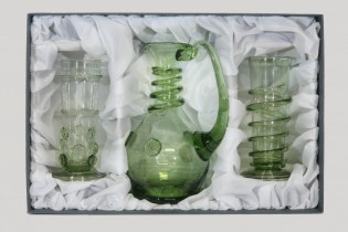 Set - Carafe and Renaissance cups - D-1+29+31 - historical glass