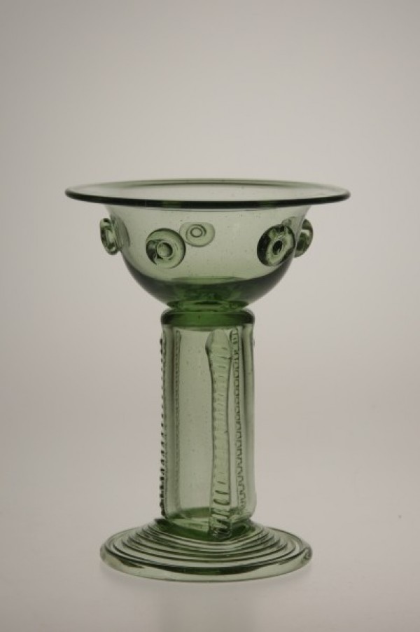 Candlestick on leg - 16 - historical glass