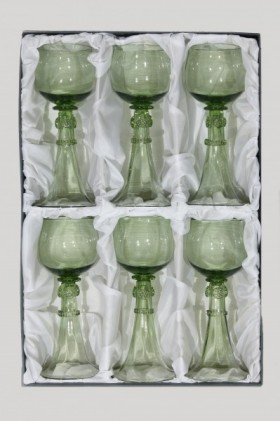 Set - 6 pcs of Wedding goblets - historical glass