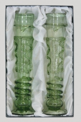 Gift package - 2 gothic goblets with decor - D-2x54 - historical glass