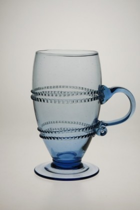 Glass decorated with winding with handle - 811M - historical glass