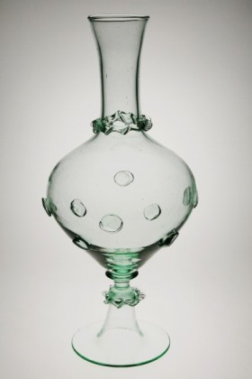 Decanter with stickers and chipped thread - 881Z - historical glass