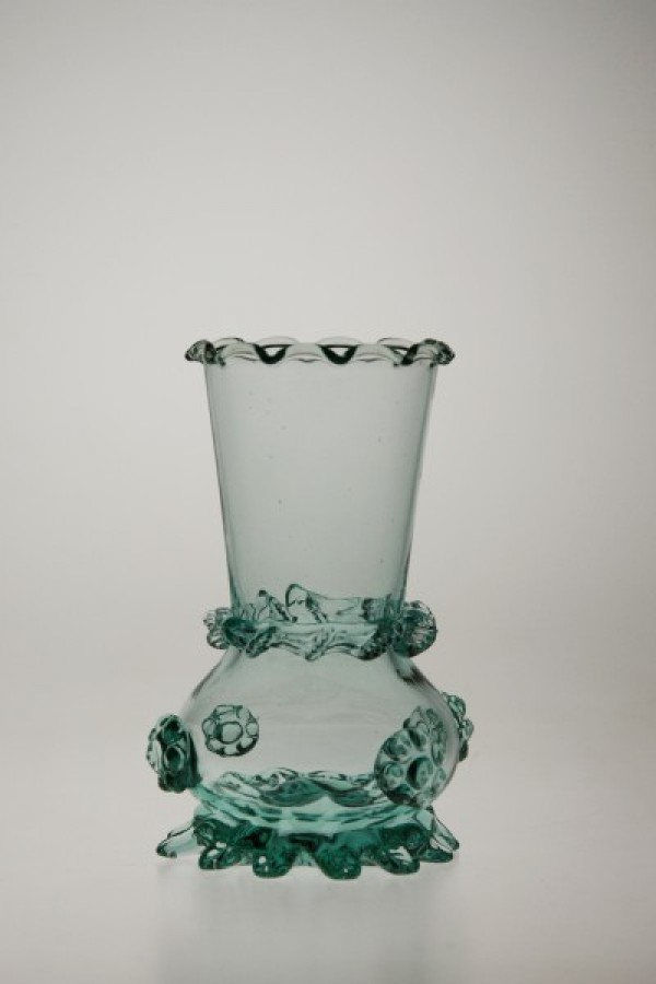 Vase turquoise - 853tyrkys - historical glass