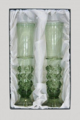 Gift package - 2 Gothic goblets - D-2x64 - historical glass