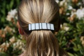 hair clip white - historical glass