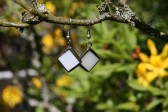 earrings white - historical glass