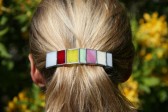hair clip colorful - historical glass