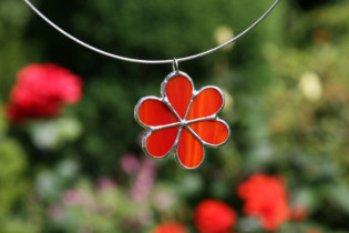 jewel flower red - historical glass