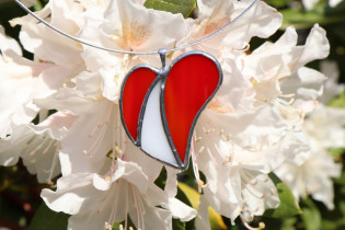 jewel heart two colors - historical glass