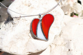 jewel heart two colors - historical glass