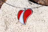 jewel heart two colors - historical glass