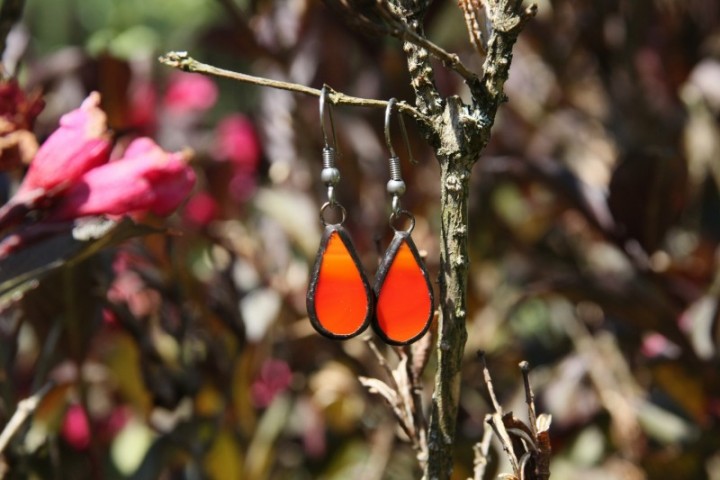 earrings fire - historical glass