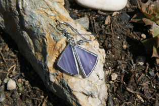 earrings purple - historical glass