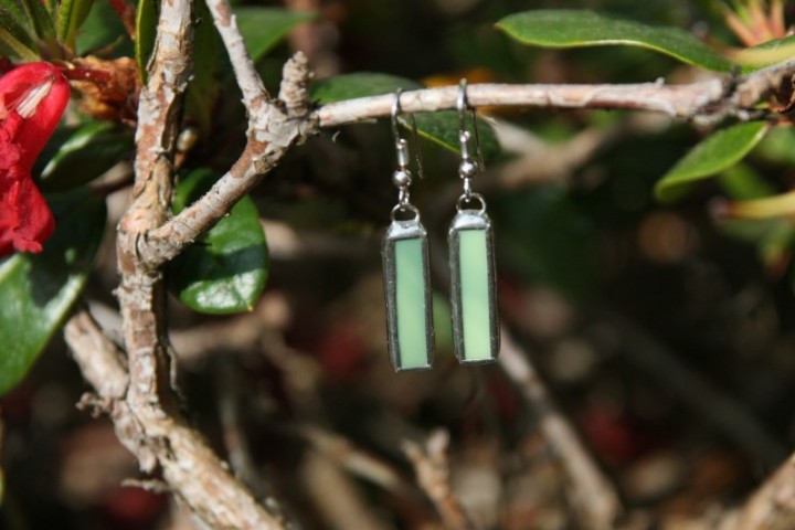 earrings green 2 - historical glass