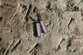 earrings pink - historical glass