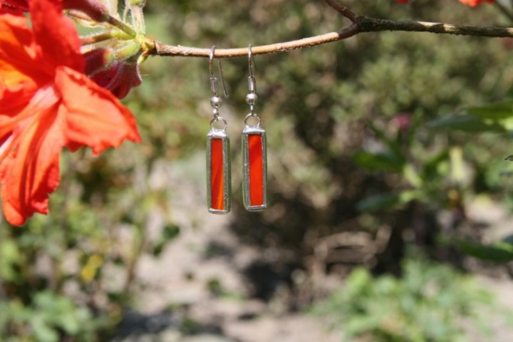 earrings green small - historical glass