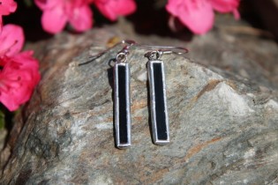 earrings black long - historical glass