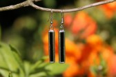 earrings black long - historical glass