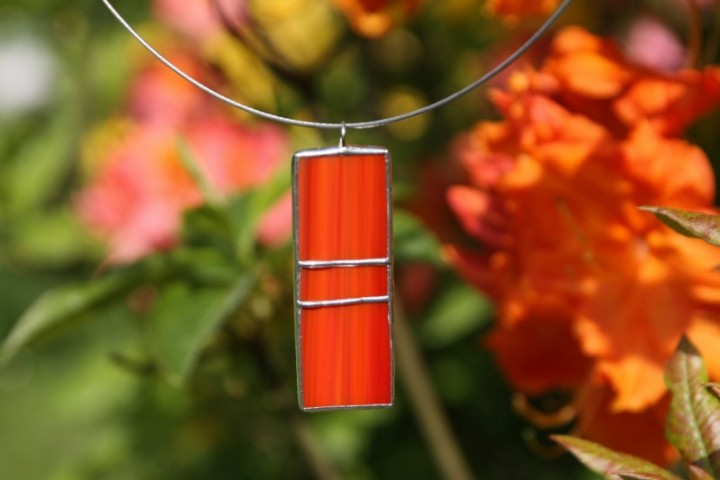 jewel red and orange - historical glass