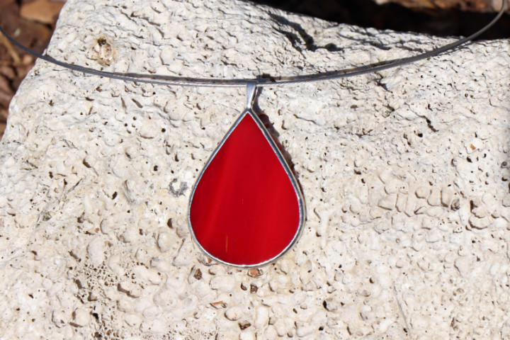 jewel drop red - historical glass