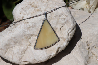 beige triangle - historical glass