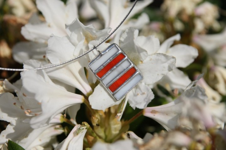 jewel red and white - historical glass