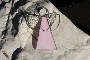 Angel pink small - historical glass