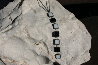 jewel black and white - historical glass