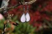 earrings drops pink - historical glass