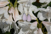 earrings drops pink - historical glass