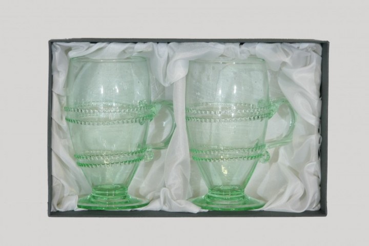 Gift package - 2 goblets with winding and ear II. - D-2x811Z - historical glass