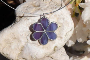 jewel flower purple - historical glass