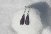 earrings purple long - historical glass