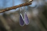 earrings purple long - historical glass