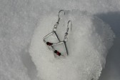 earrings white with beads - historical glass