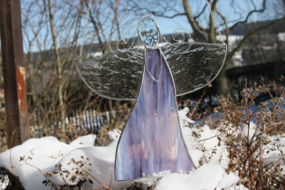 angel lila - historical glass
