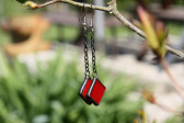 earrings good mood orange and red - historical glass