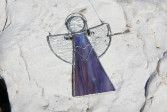 Angel purple - historical glass