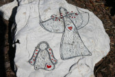angel with heart - historical glass
