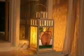 lantern with the elephant - historical glass