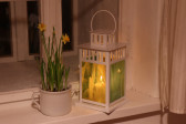 lantern yellow-green - historical glass