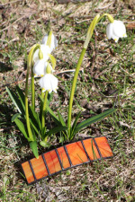 hair clip orange - historical glass