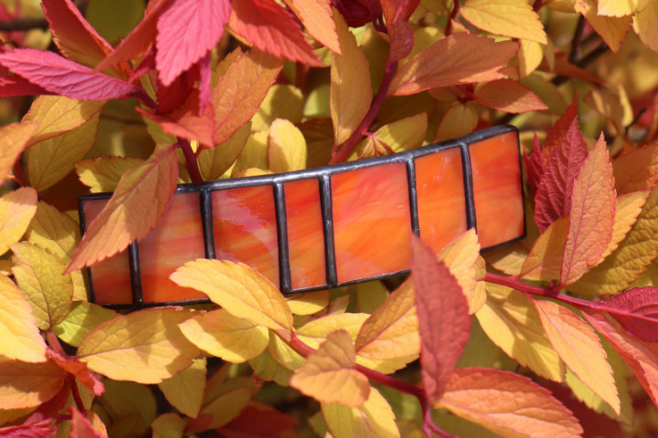 hair clip orange - historical glass