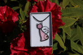 pink cat in a gift box - historical glass