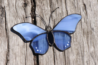 butterfly blue - historical glass