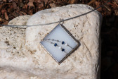 jewel white with blue - historical glass