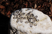 earrings flower - historical glass