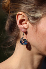 earrings blue - historical glass