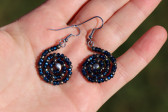 earrings blue - historical glass