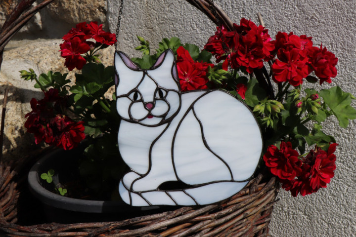 cat  - historical glass